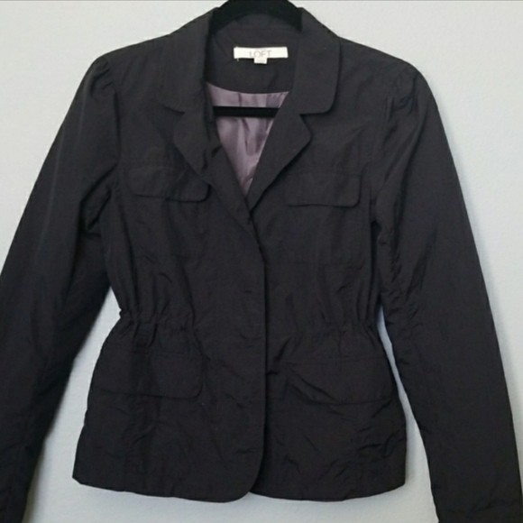LOFT Jackets & Blazers - Loft black rain jacket XS